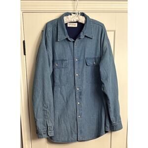 Vintage Orvis Men’s Sz XL Fleece Lined Denim Shirt